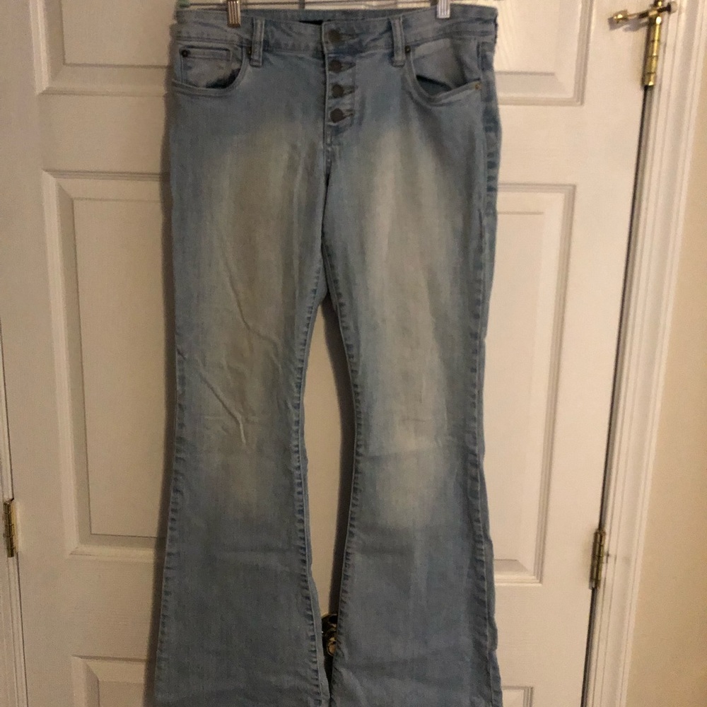 Low rise skinny flare jeans